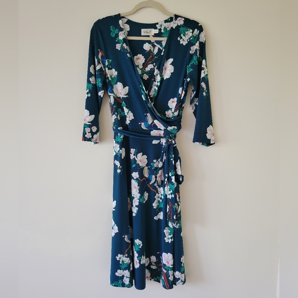 Eliza J Floral Tie Waist Dress